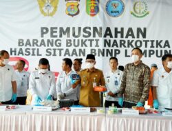 Tegaskan Perang terhadap Narkotika, Pemprov Lampung Bersama BNNP Lampung Musnahkan Barang Bukti Narkotika