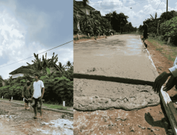 Masyarakat Dusun 11 Desa Bandar Agung, Kecamatan Bandar Sribhawono Kabupaten Lampung Timur Bangun Jalan secara Swadaya